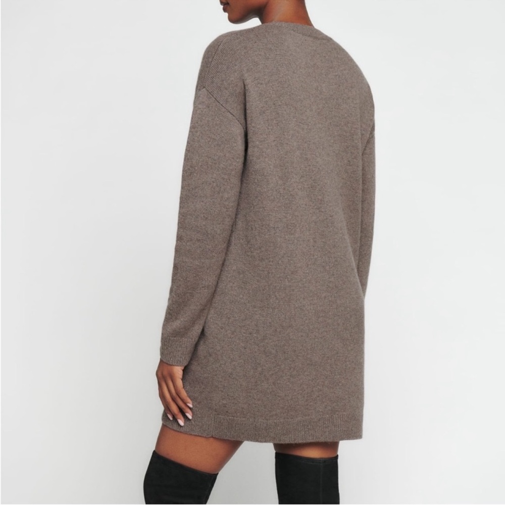 Reformation 100% Cashmere Henrietta Mini Dress Luxury Cocoa Brown Size Small - Picture 9 of 14